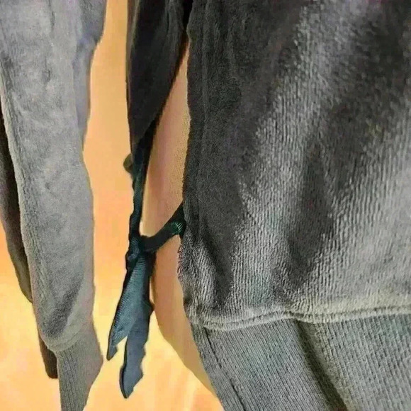 Turquoise Tie Side Velvet Sweate - Picture 3 of 5